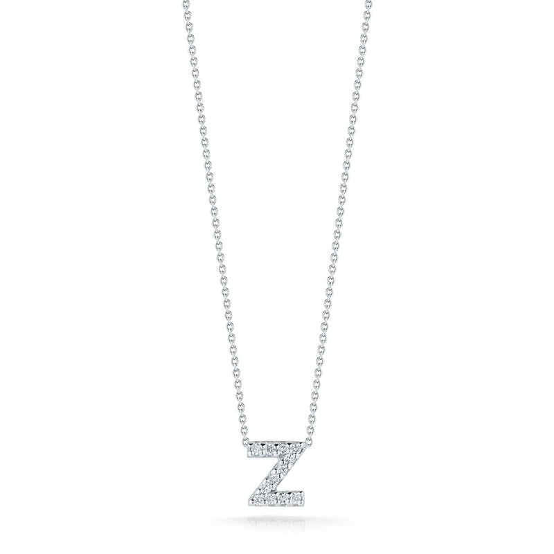 Roberto Coin Tiny Treasures White Gold "Love Letter" Initial Pendant
